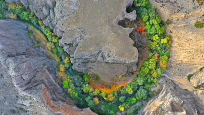 Malatya'nın saklı cenneti Tohma Kanyonu sonbaharda tabloları aratmıyor