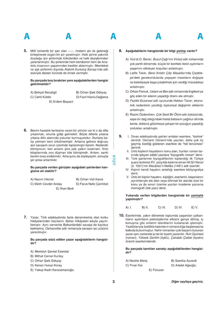 YKS - AYT deneme sınavı 2