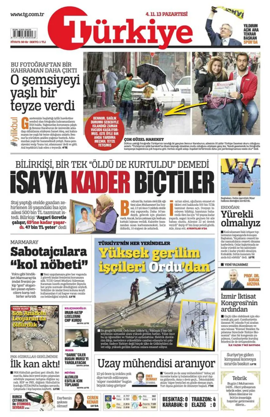 4 Kasım 2013 gazete manşetleri 17