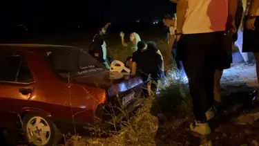 Damadından kaçarken tarlaya uçtu