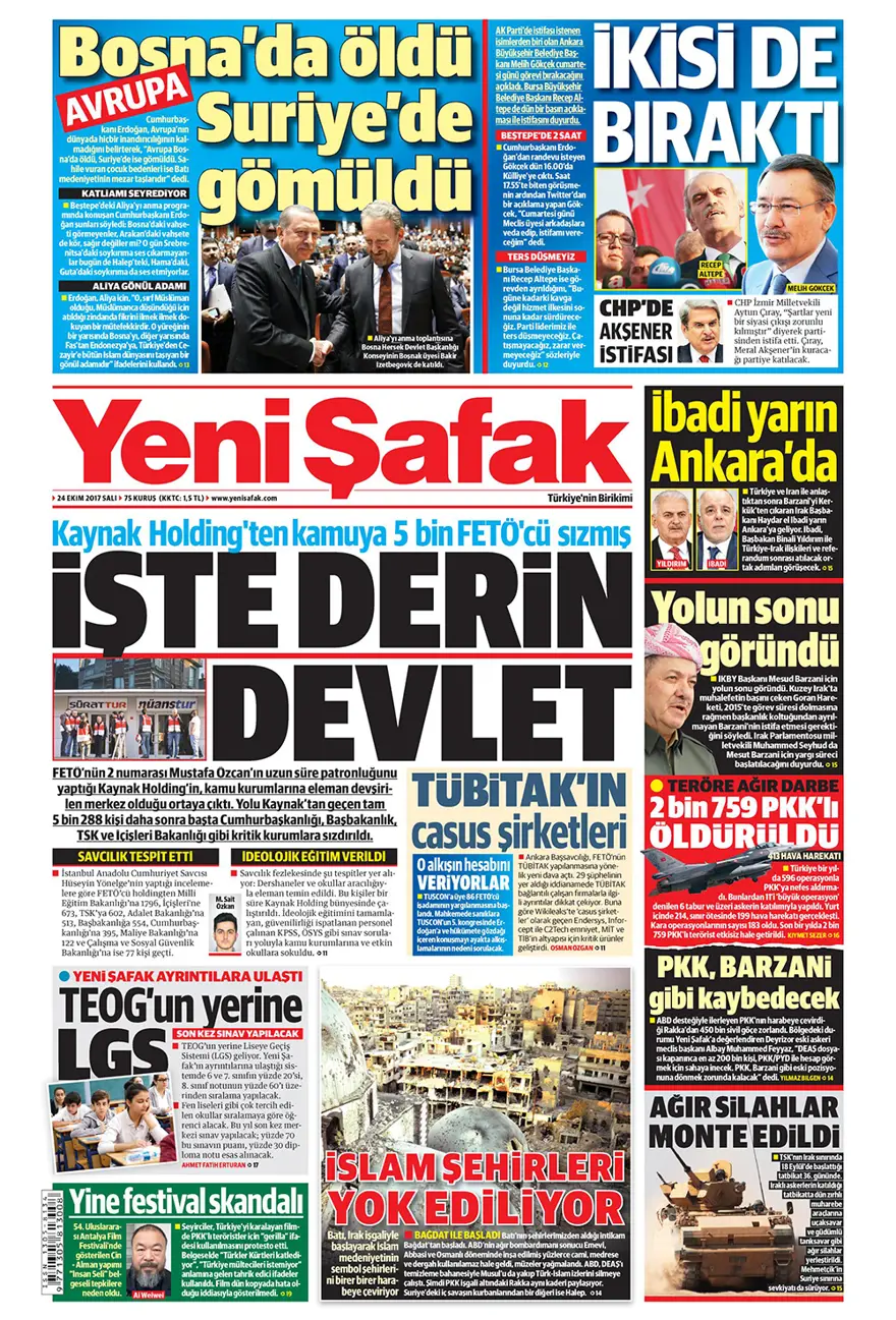 Günün gazete manşetleri - 24 Ekim 2017 16