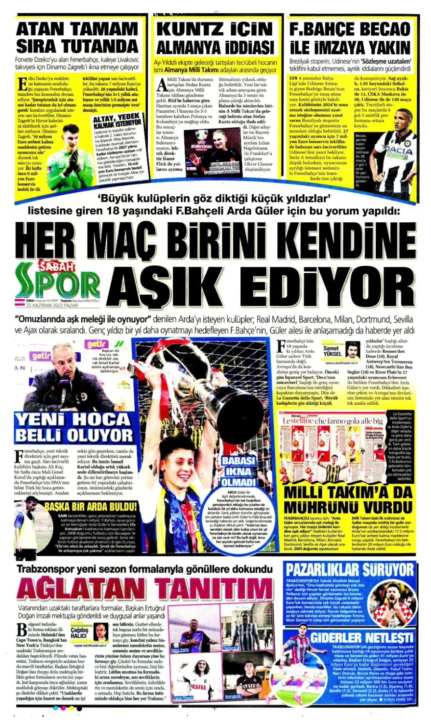 Günün spor manşetleri (25 Haziran 2023) 4 Günün spor manşetleri (25 Haziran 2023) 4