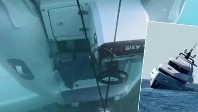 İşte batan lüks yatın su altındaki görüntüleri