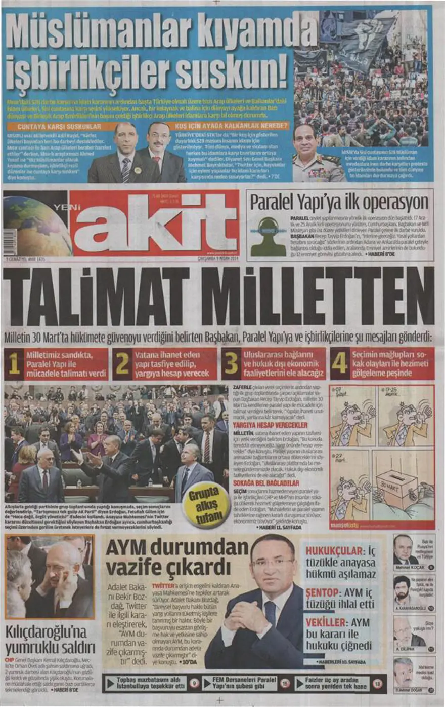 Günün gazete manşetleri - 9 Nisan 2014 13