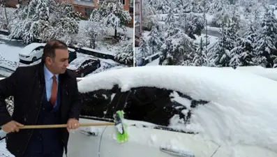 Kış erken geldi: Yağmur kar yağışına döndü, yeni haftaya bembeyaz başladılar