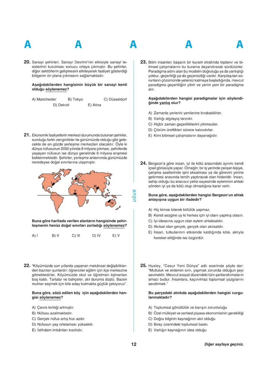 YKS - AYT deneme sınavı 11