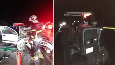 Kastamonu'da otomobil, kum yüklü traktöre çarptı:1 ölü, 5 yaralı