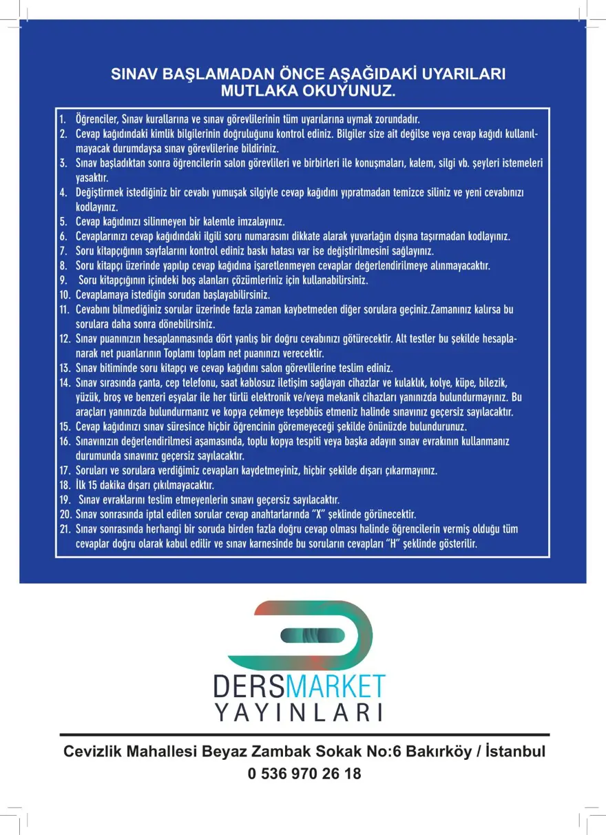 AYT Deneme Sınavı 37