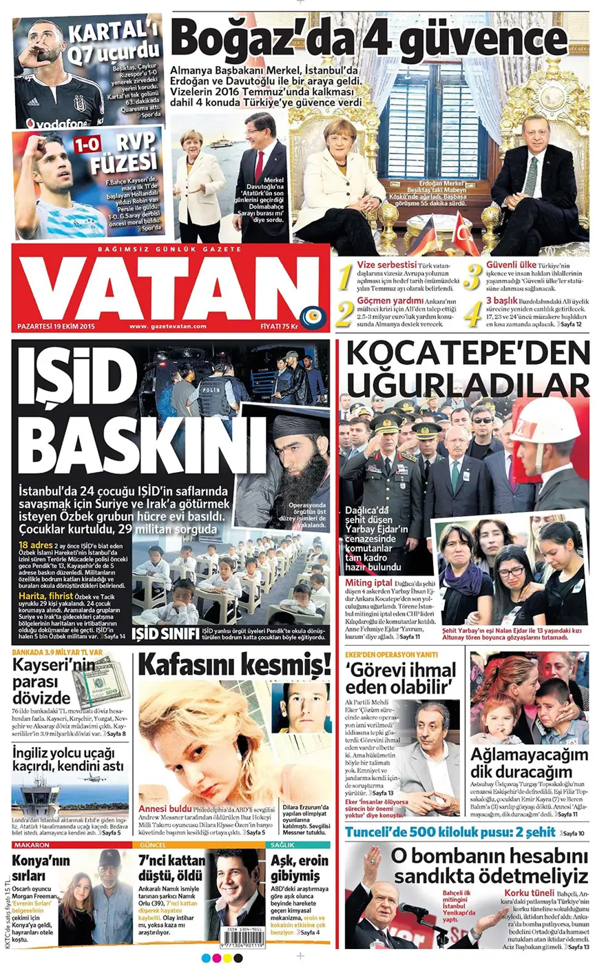 Günün gazete manşetleri - 19 Ekim 2015 4