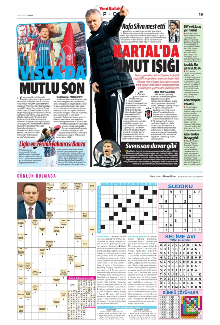 "Pavlovic sürprizi" (24 Ocak 2025 spor manşetleri) 35