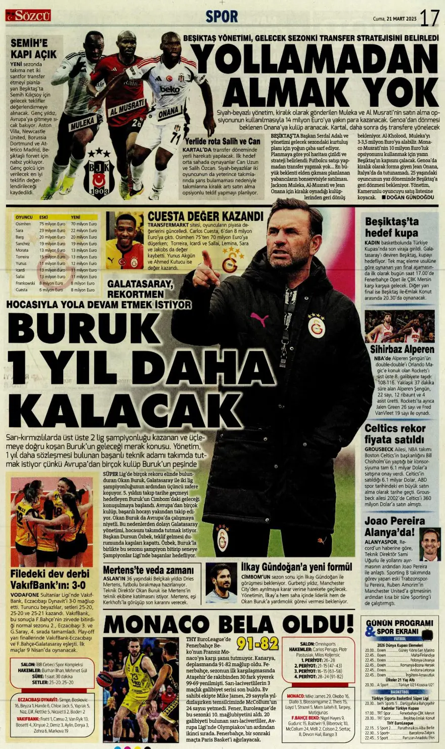 "İşte bizim çocuklar" (21 Mart 2025 spor manşetleri) 9 "İşte bizim çocuklar" (21 Mart 2025 spor manşetleri) 9
