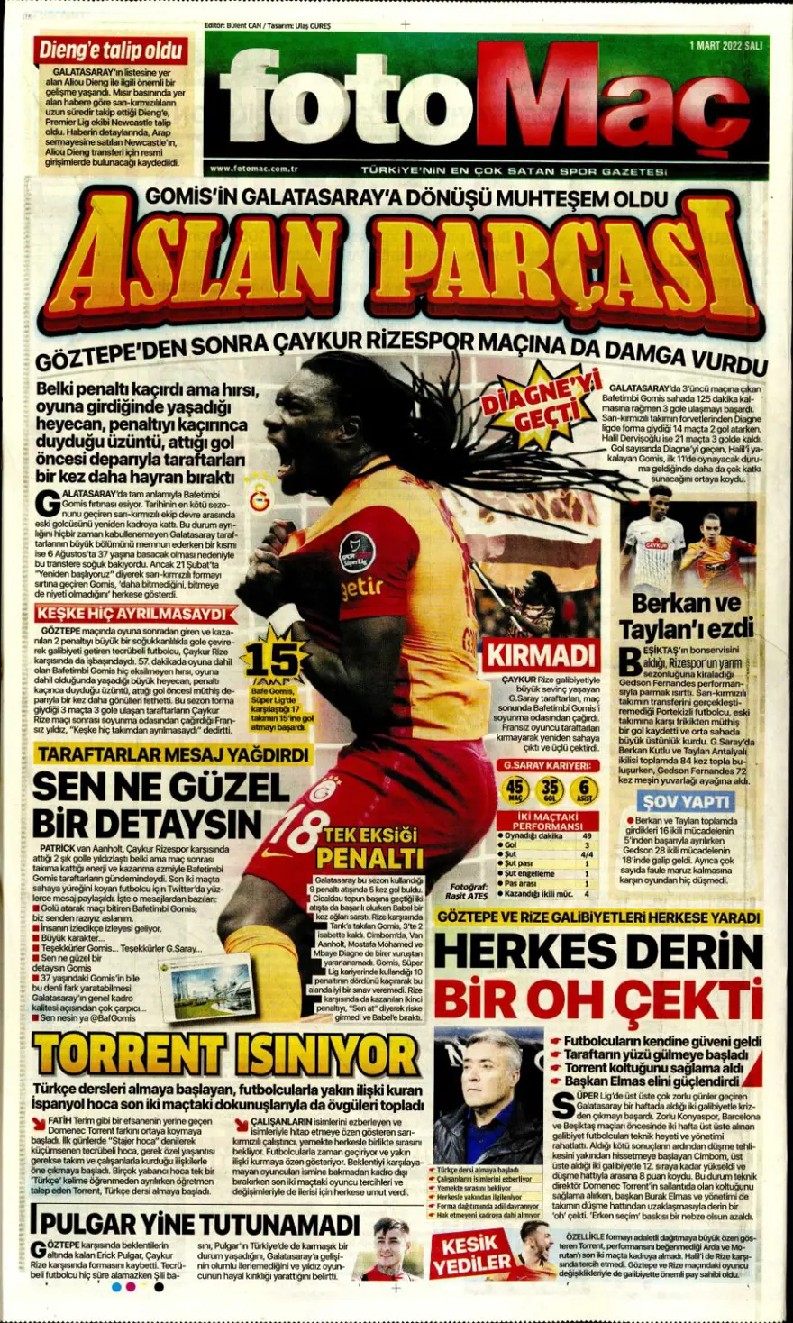 Günün spor manşetleri (1 Mart 2022) 6