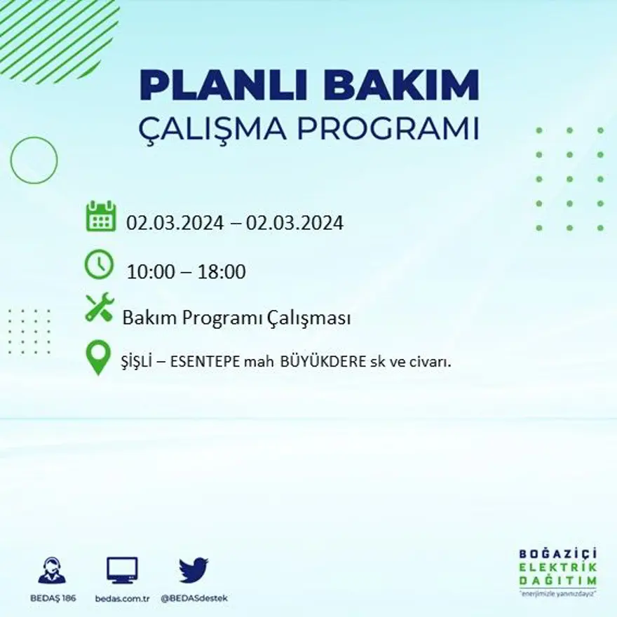 İstanbul'un 12 ilçesinde elektrik kesintisi: Elektrikler ne zaman gelecek? 12 İstanbul'un 12 ilçesinde elektrik kesintisi: Elektrikler ne zaman gelecek? 12