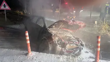 Tekirdağ'da takla atıp alev alan otomobilin sürücüsü öldü