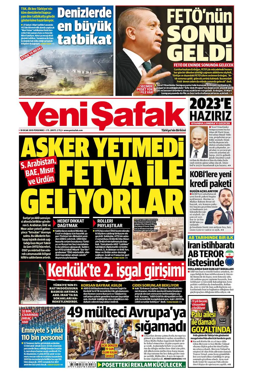 Günün gazete manşetleri - 10 Ocak 2019 10