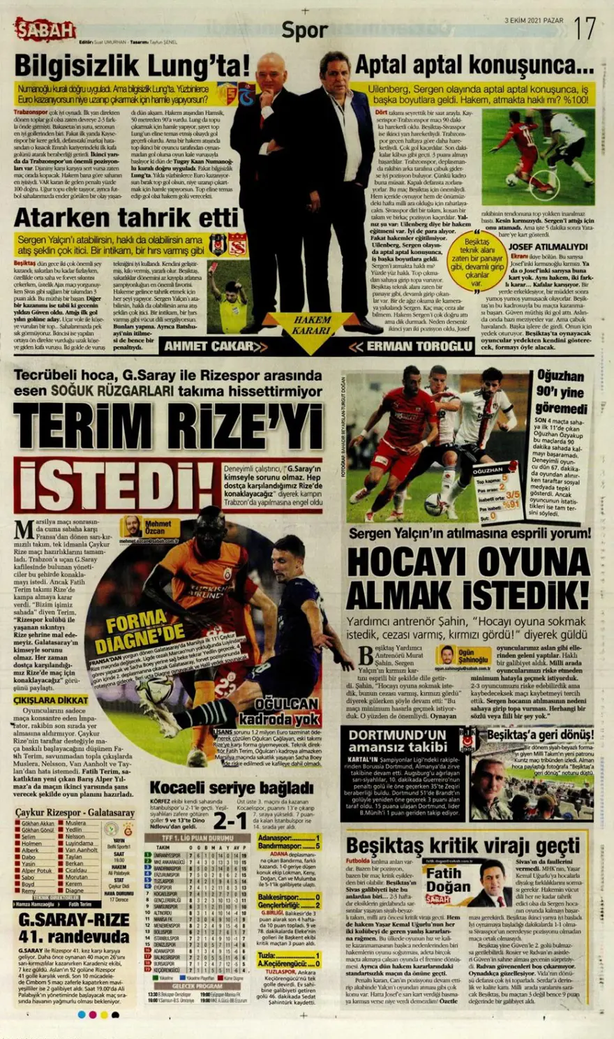 Günün spor manşetleri (03 Ekim 2021) 32