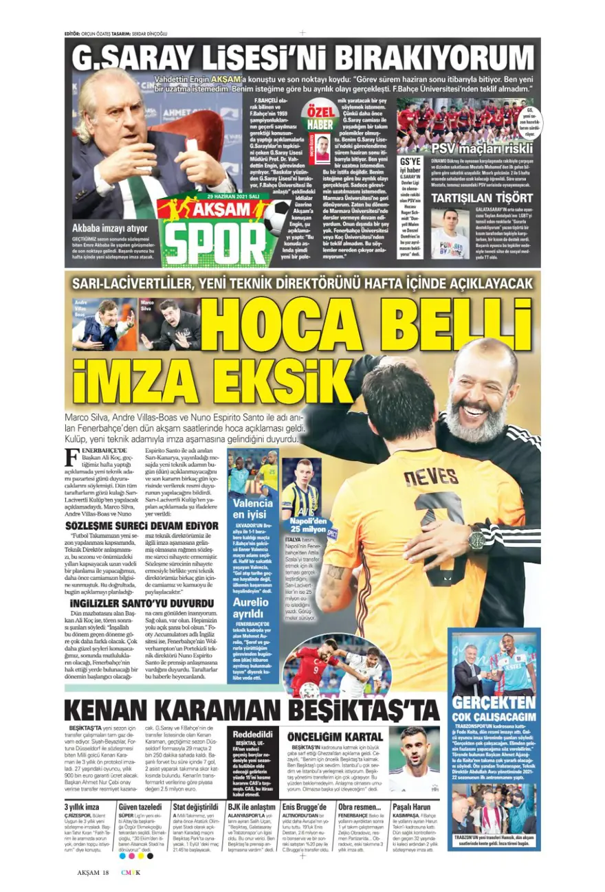 Günün spor manşetleri (29 Haziran 2021) 14