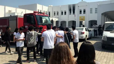 Bodrum'da lisede yangın