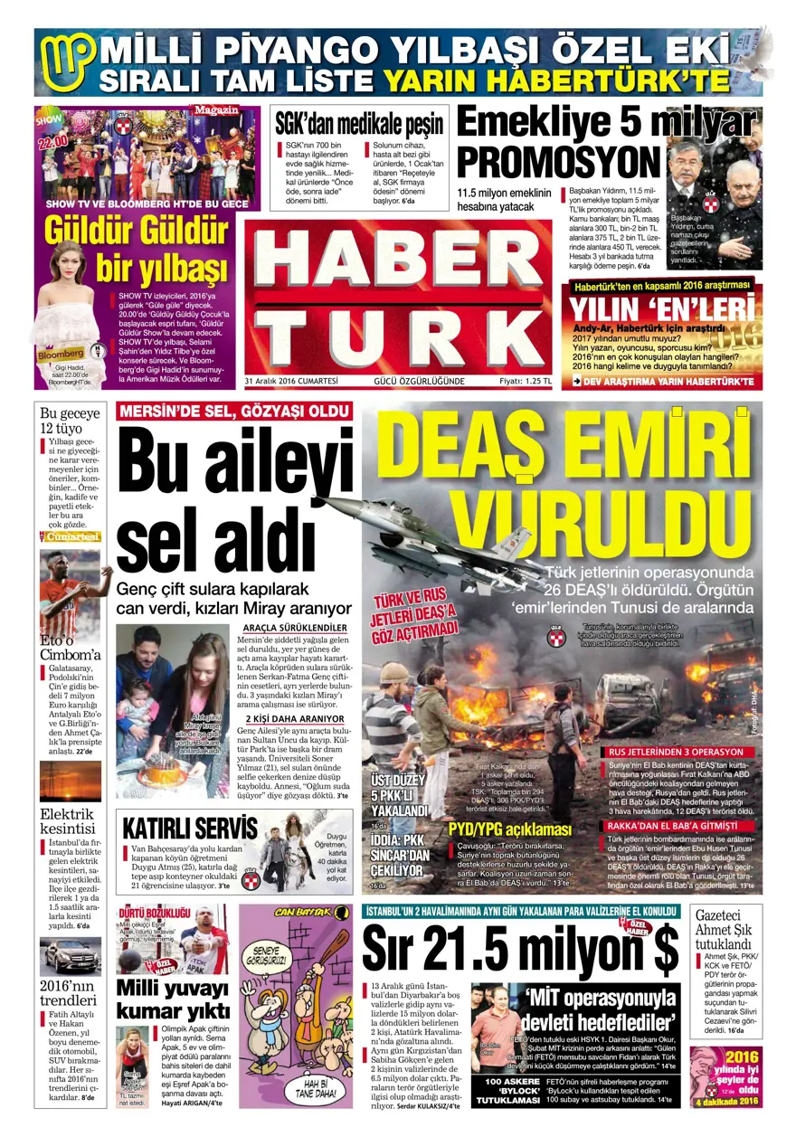Günün gazete manşetleri - 31.12.2016 5