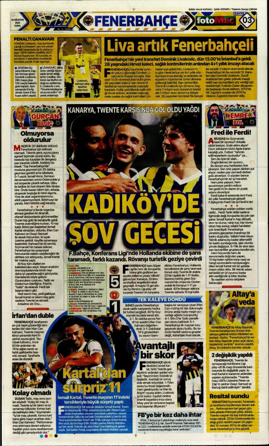 "Aslan'da son aday Salih Özcan" (25 Ağustos 2023 spor manşetleri) 4