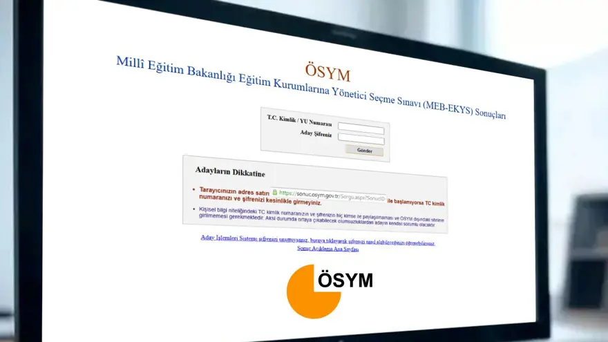2025 MEB EKYS sınav sonuçları açıklandı: (EKYS sınav sonuçları sorgulama ekranı sonuc.osym.gov.tr) 