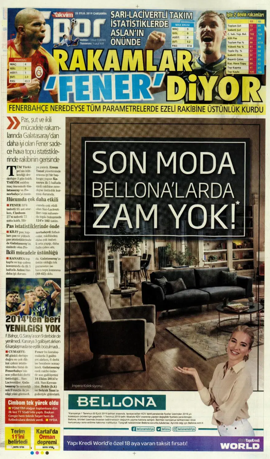 Günün spor manşetleri (25 Eylül 2019) 19