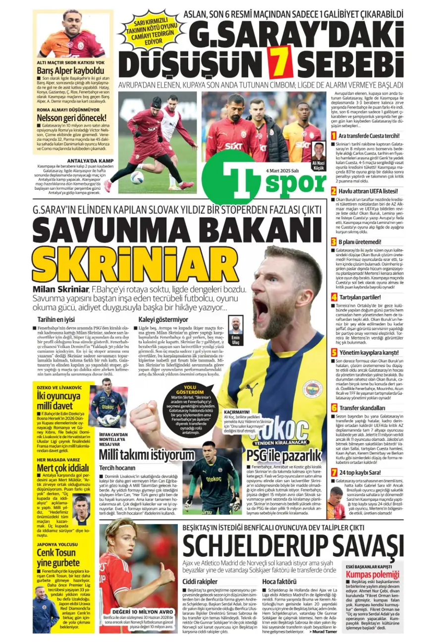 "Hedefte Buruk var" (4 Mart 2025 spor manşetleri) 25