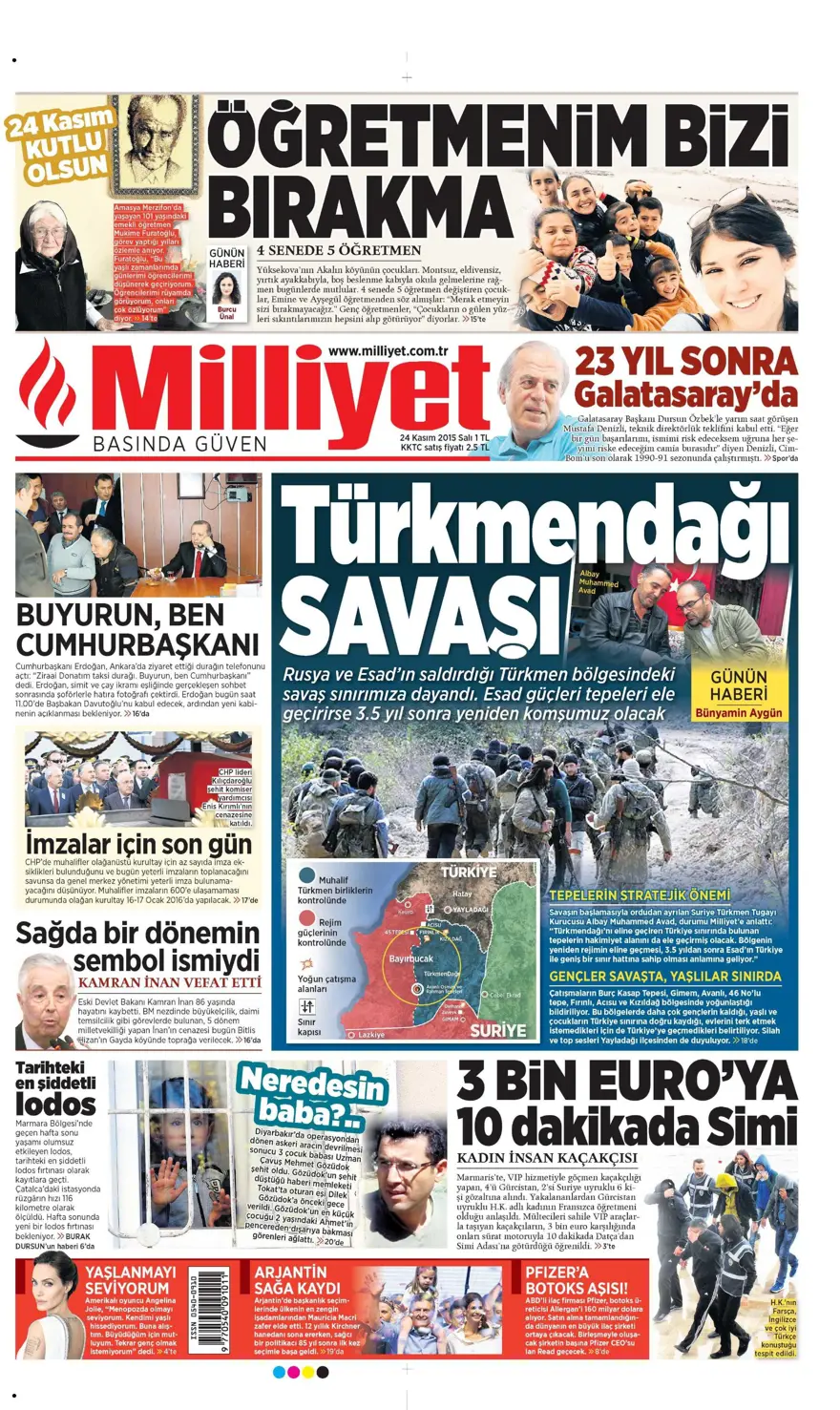 Günün gazete manşetleri - 24 Kasım 2015 3