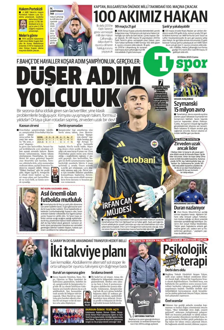 "Operasyon başlıyor" (10 Ekim 2025 spor manşetleri) 18 "Operasyon başlıyor" (10 Ekim 2025 spor manşetleri) 18