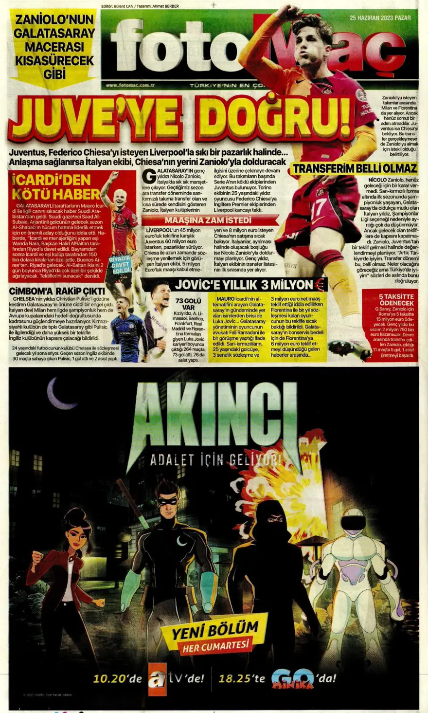 Günün spor manşetleri (25 Haziran 2023) 2 Günün spor manşetleri (25 Haziran 2023) 2