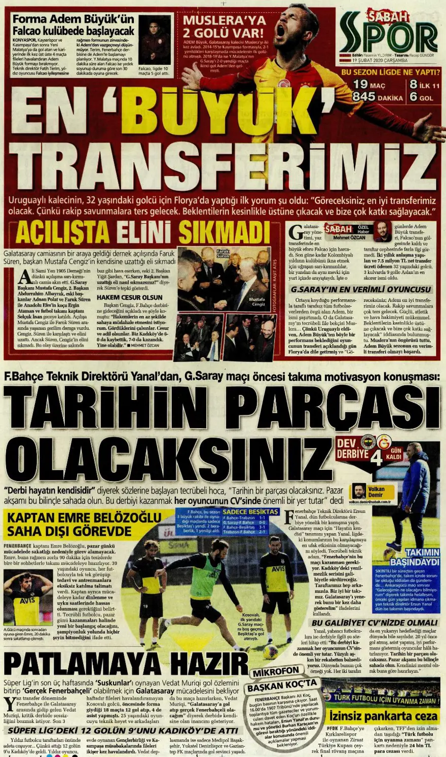 Günün spor gazeteleri (19 Şubat 2020) 7