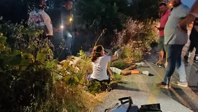 Motosiklet şarampole uçtu: 1 yaralı