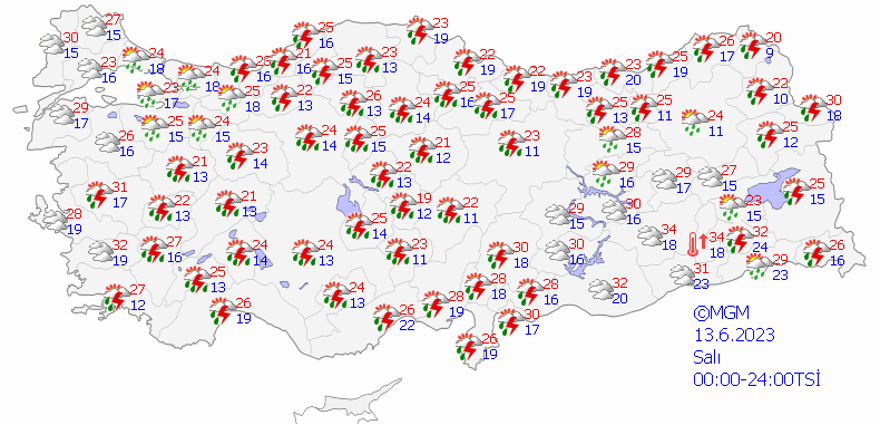 13 HAZİRAN SALI HAVA DURUMU NASIL OLACAK? 4 13 HAZİRAN SALI HAVA DURUMU NASIL OLACAK? 4