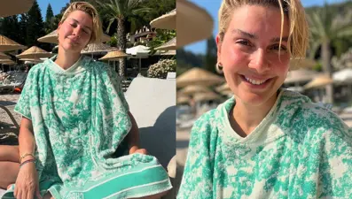 Bergüzar Korel'den şezlong pozları