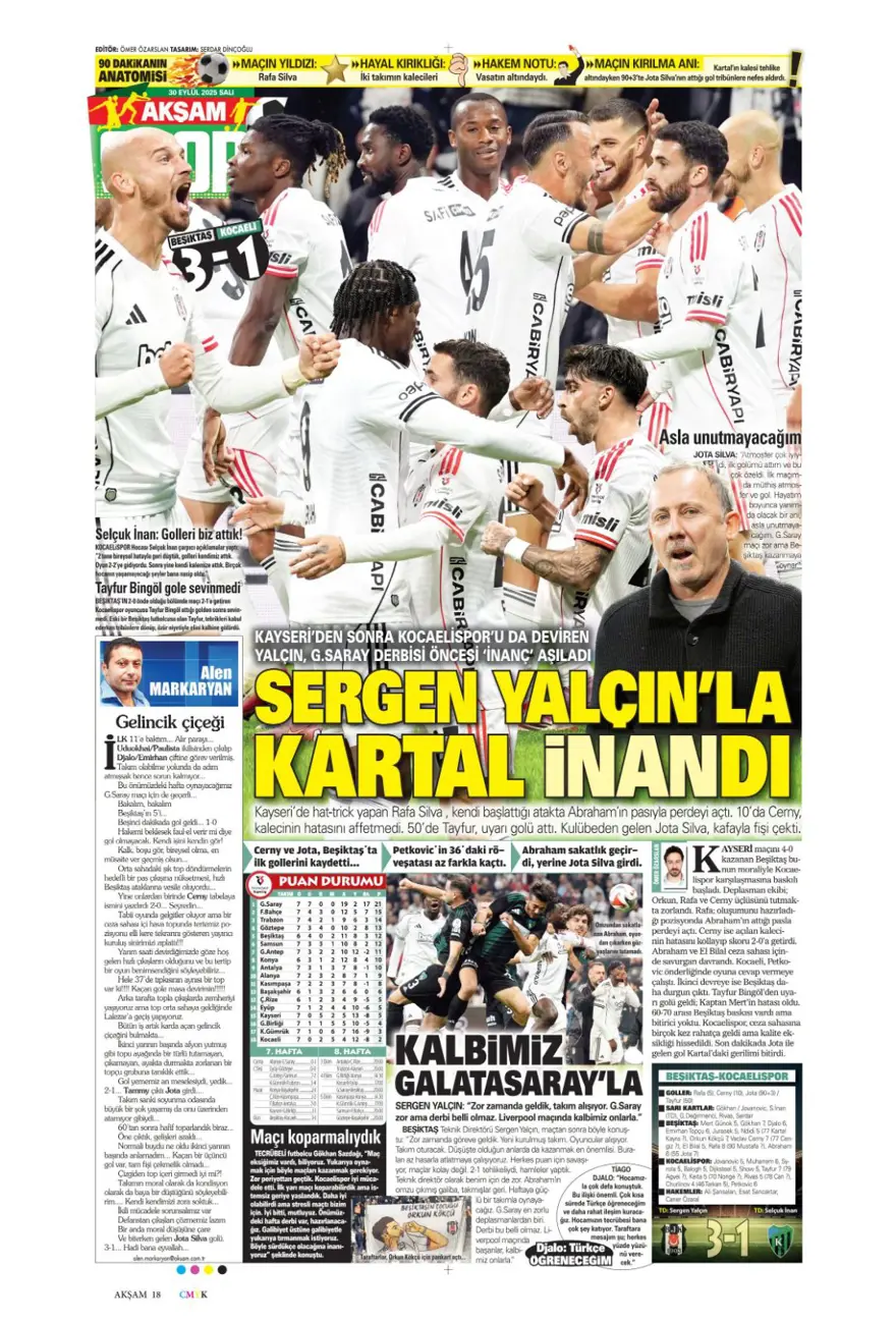"Cehennem Liverpool'u bekliyor" (30 Eylül 2025 spor manşetleri) 5