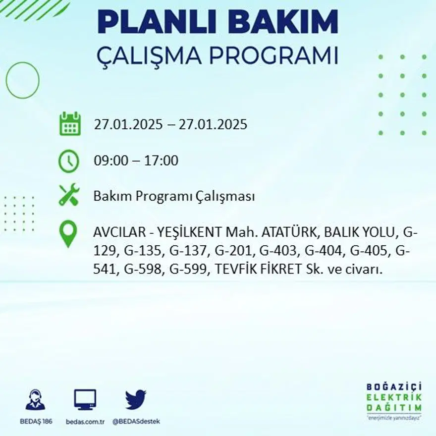 İstanbul'un birçok ilçesinde elektrik kesintisi: Avcılar'da elektrikler ne zaman gelecek? BEDAŞ kesinti programı 5