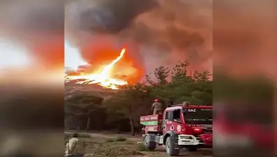 Bilecik'te korkutan görüntü: Müdahale sırasında ateş hortumu oluştu