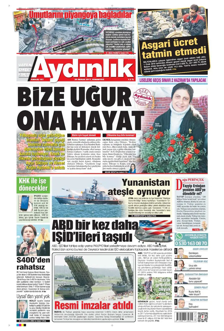 Günün gazete manşetleri - 30 Aralık 2017 3