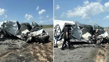 TIR'a çarptı, hurda yığınına döndü: Sürücü ağır yaralı