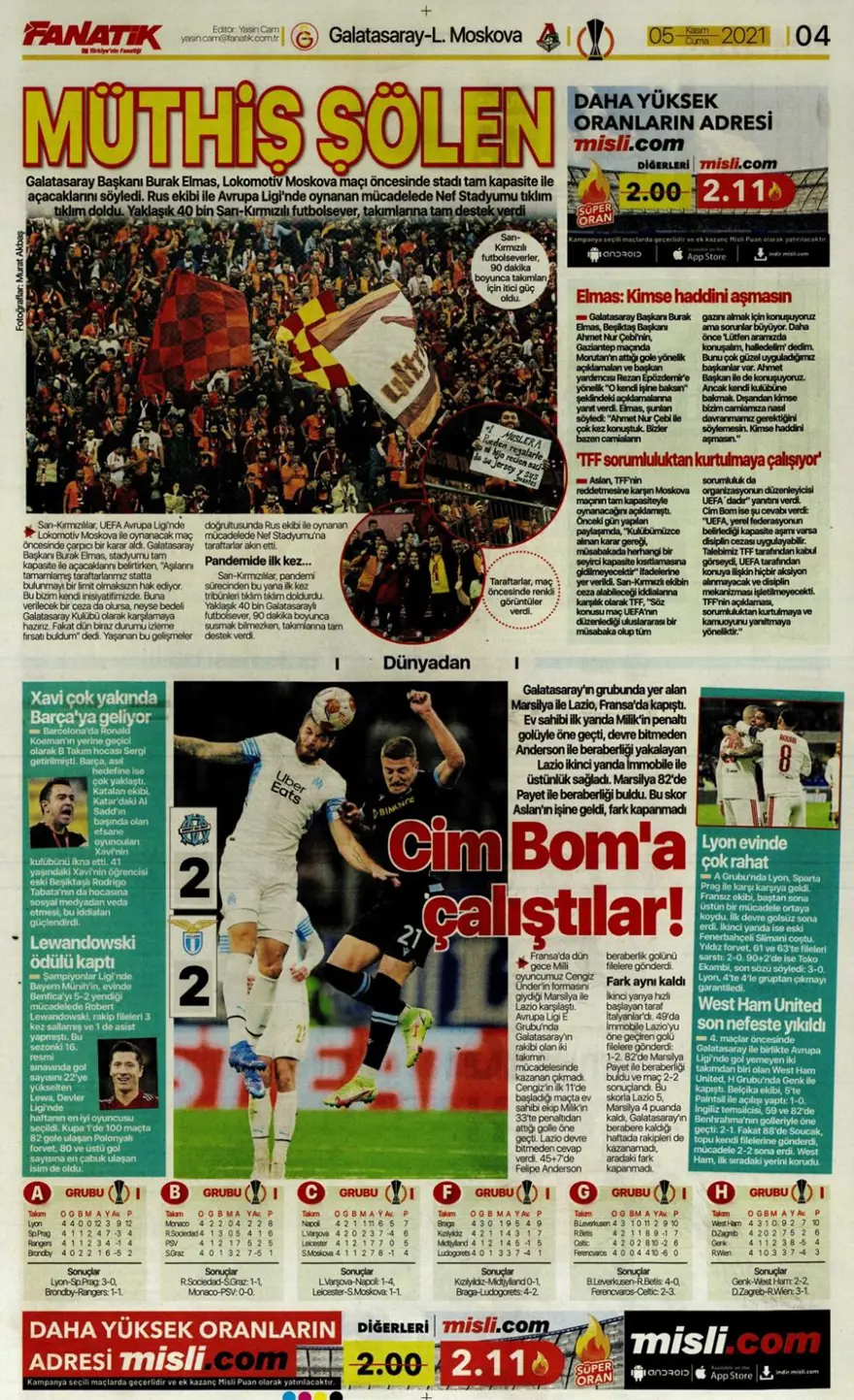 Günün spor manşetleri (5 Kasım 2021) 6