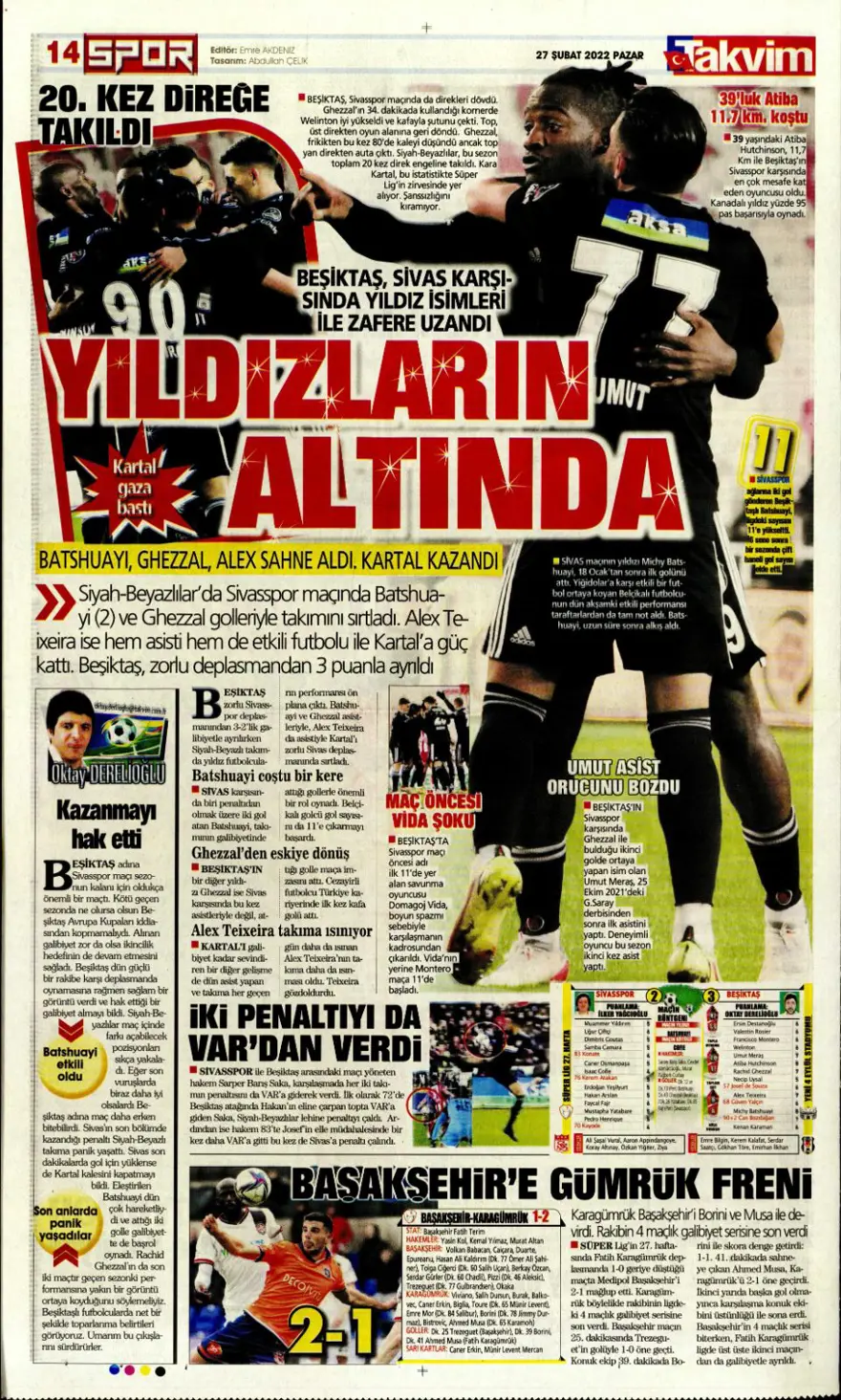 Günün spor manşetleri (27 Şubat 2022) 22