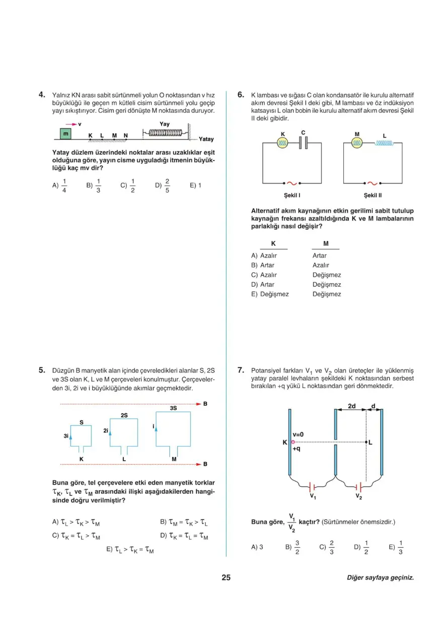 Uğur Okulları AYT -2 deneme sınavı 24