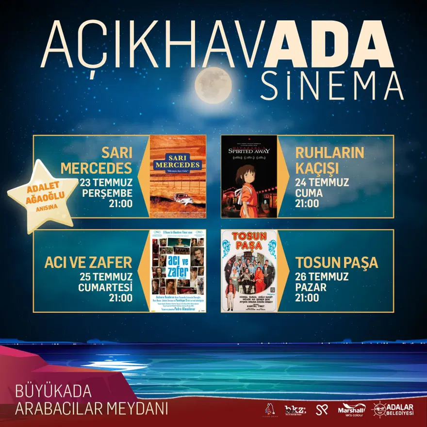 Büyükada'da açıkhava sineması 