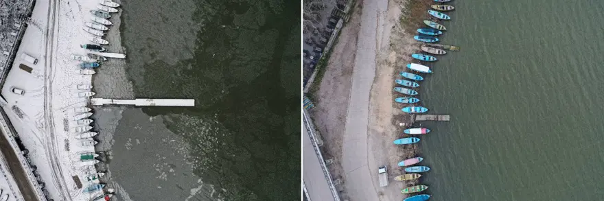 Bursa'daki Gölyazı kar güzelliğine hasret kaldı 3