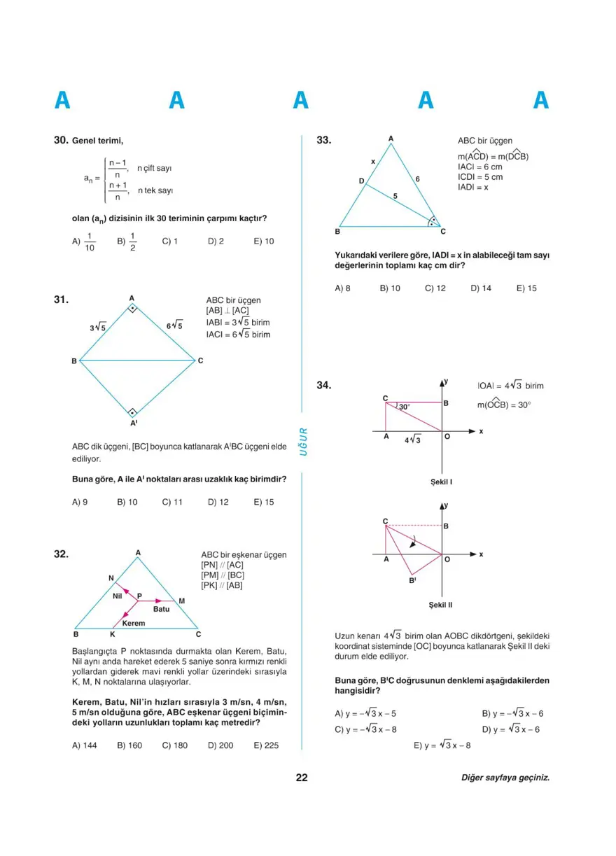 YKS - AYT deneme sınavı 21