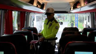 Şehirler arası yolcu otobüsleri denetlendi