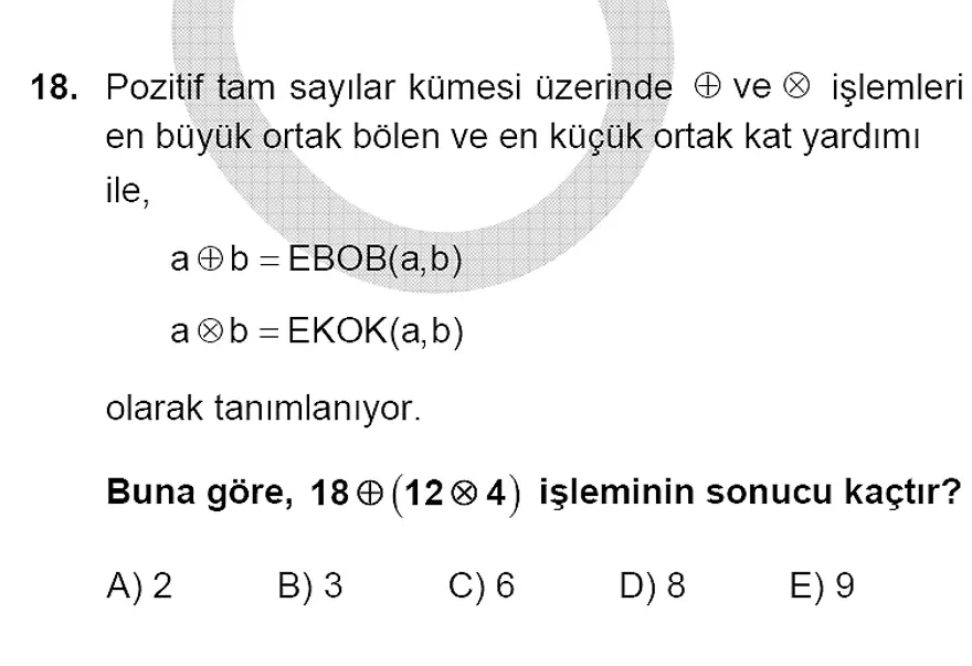 YGS Matematik soruları ve yanıtları 17
