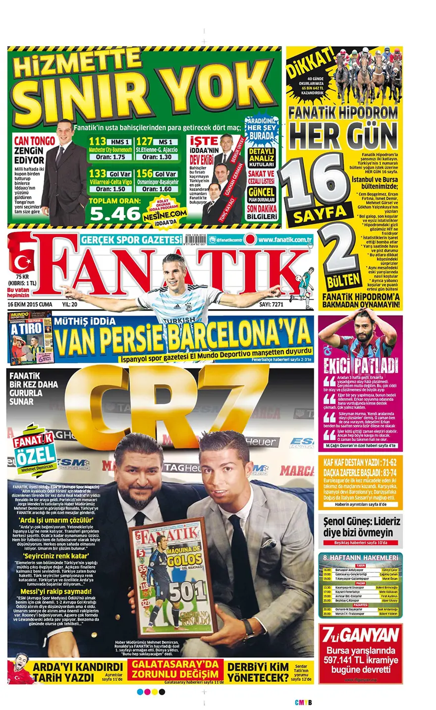 Günün gazete manşetleri - 16 Ekim 2015 21
