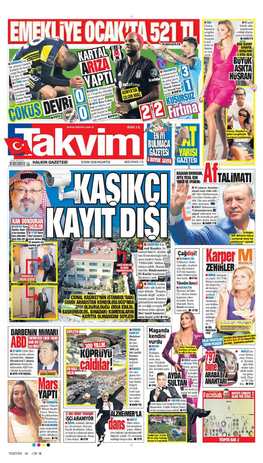 Günün gazete manşetleri - 8 Ekim 2018 7
