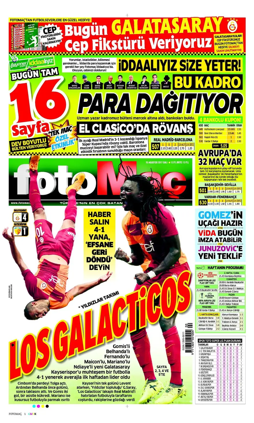 Günün spor gazeteleri (Transfer haberleri - 15 Ağustos 2017) 1 Günün spor gazeteleri (Transfer haberleri - 15 Ağustos 2017) 1